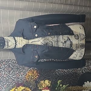 WJ stretched denim cropped jacket